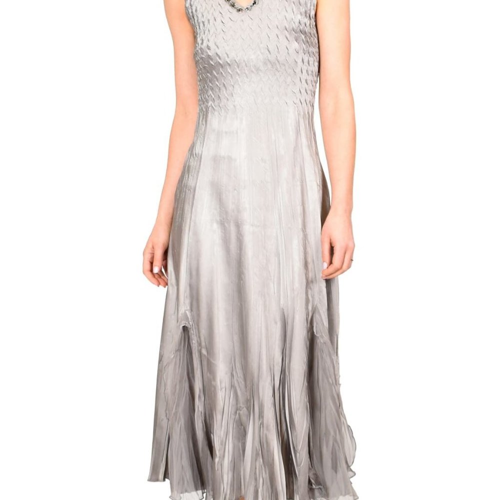 Komarov Charmeuse & Chiffon Sleeveless Dress & Jac - Picture 4 of 9